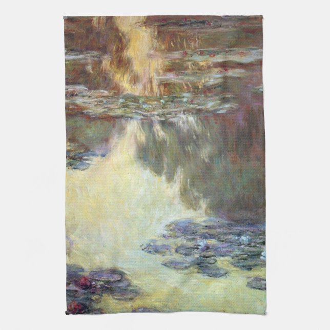 Wasserlilien von Claude Monet, Vintage Kunst Geschirrtuch (Vertikal)