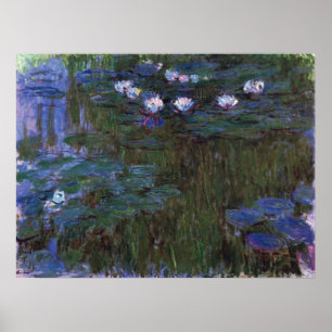 Wasserlilien von Claude Monet, Vintage Kunst Poster