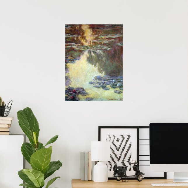 Wasserlilien von Claude Monet, Vintage Kunst Poster (Heimbüro)