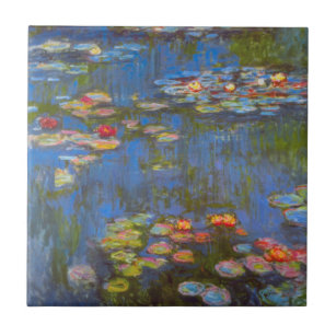 Wasserlilien von Claude Monet, Vintage Naturkunst Fliese
