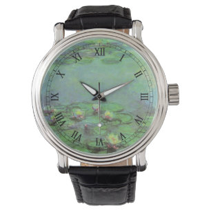 Wasserlilien von Claude Monet, Vintager Impression Armbanduhr