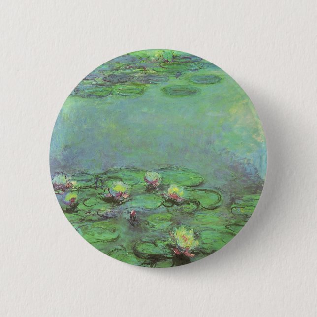 Wasserlilien von Claude Monet, Vintager Impression Button (Vorderseite)
