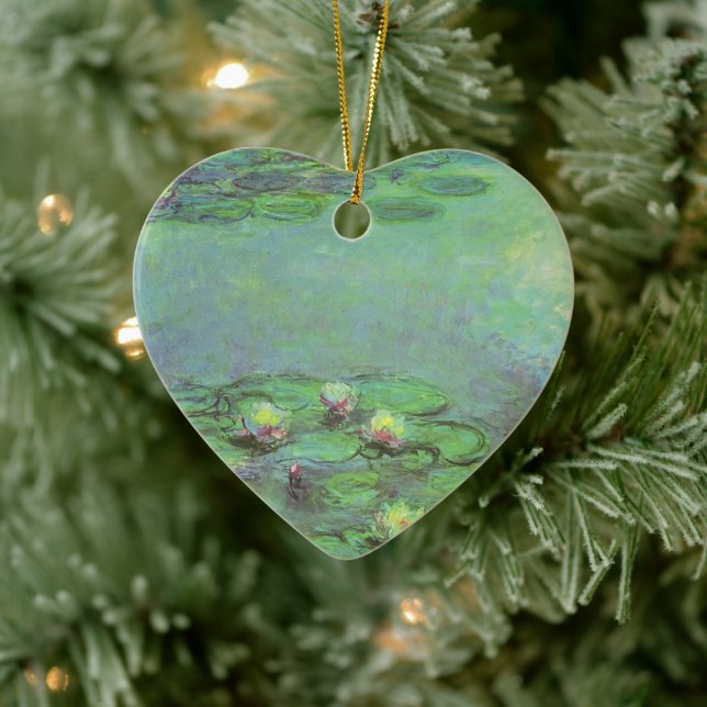 Wasserlilien von Claude Monet, Vintager Impression Keramikornament (Baum)