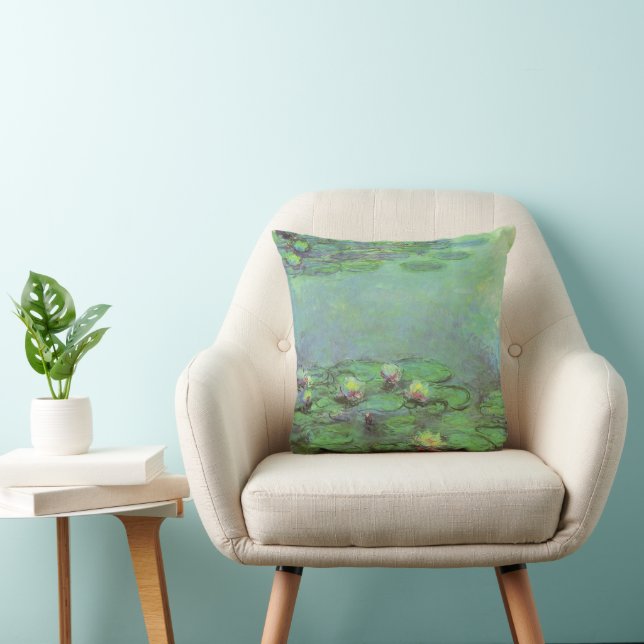 Wasserlilien von Claude Monet, Vintager Impression Kissen (Stuhl )