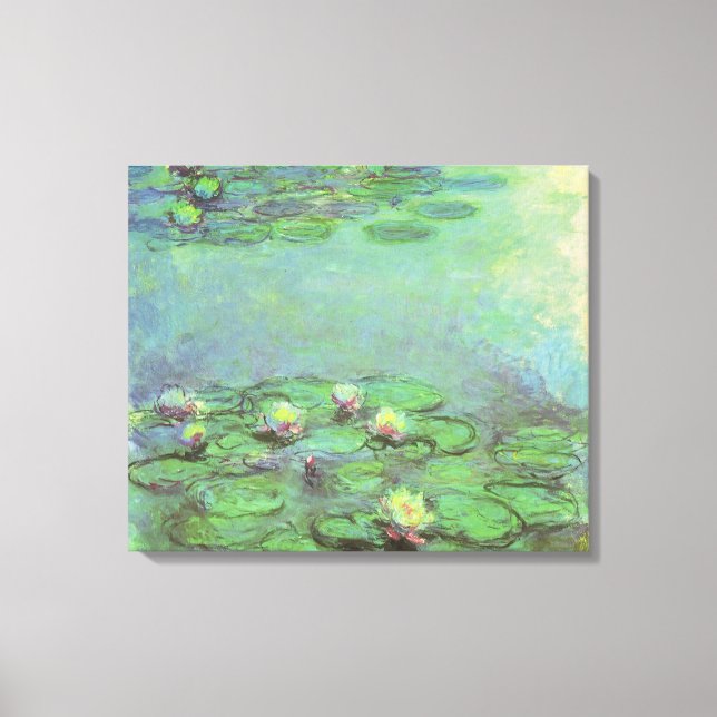 Wasserlilien von Claude Monet, Vintager Impression Leinwanddruck (Vorderseite)