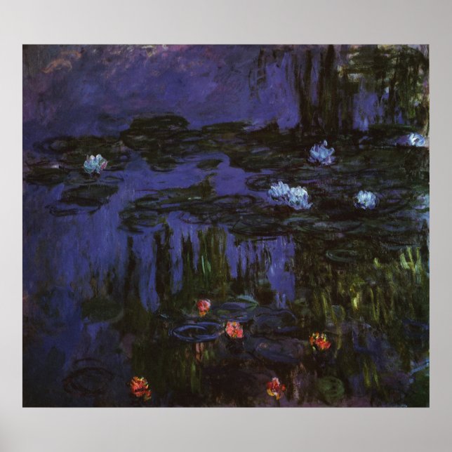 Wasserlilien von Claude Monet, Vintager Impression Poster (Vorne)