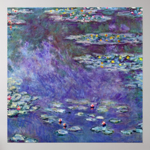 Wasserlilien von Claude Monet, Vintager Impression Poster