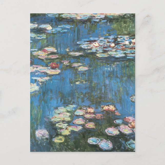 Wasserlilien von Claude Monet, Vintager Impression Postkarte (Vorderseite)