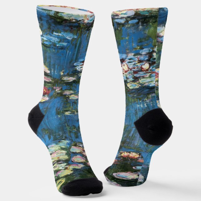 Wasserlilien von Claude Monet, Vintager Impression Socken (Gewinkelt)