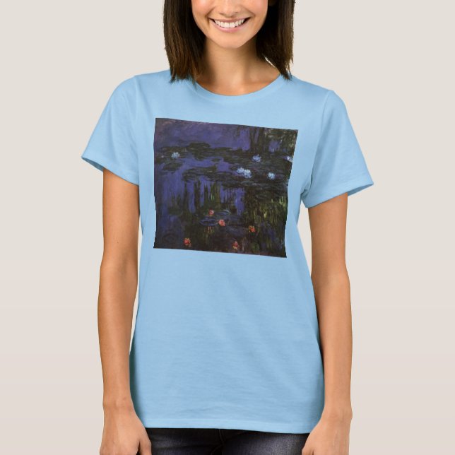 Wasserlilien von Claude Monet, Vintager Impression T-Shirt (Vorderseite)