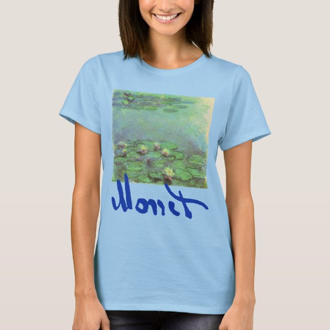 Wasserlilien von Claude Monet, Vintager Impression T-Shirt (Vorderseite)