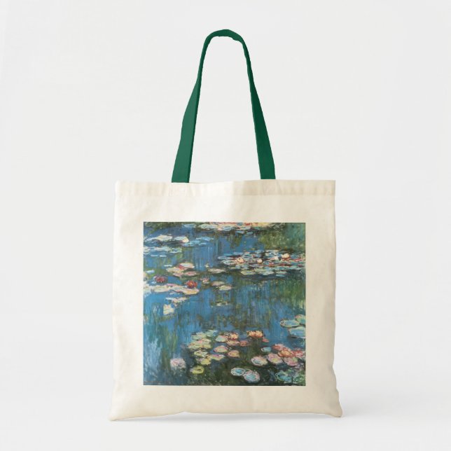Wasserlilien von Claude Monet, Vintager Impression Tragetasche (Vorne)