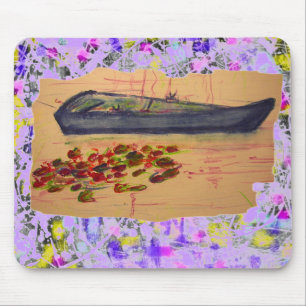 Wasserlilien zerrissener Tropfen Mousepad