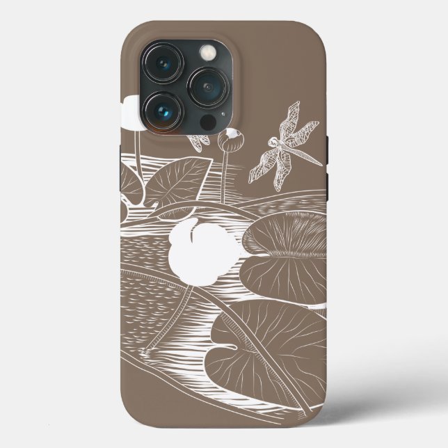 Wasserliliengravur Case-Mate iPhone Hülle (Rückseite)