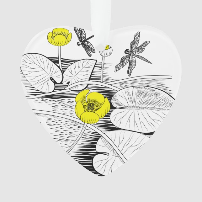 Wasserliliengravur Ornament (Vorderseite)