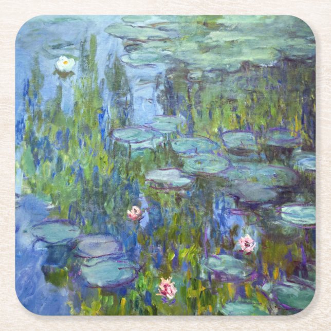 Wasserliliensee, Monet Rechteckiger Pappuntersetzer (Vorderseite)
