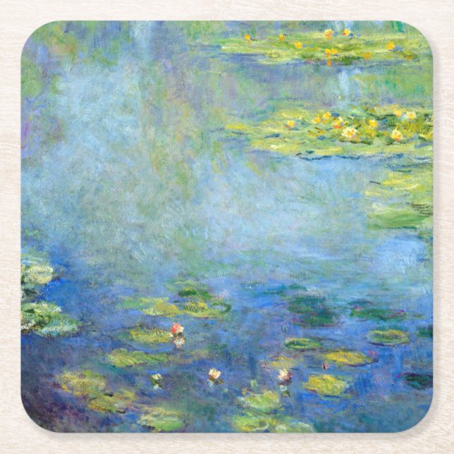 Wasserliliensee, Monet Rechteckiger Pappuntersetzer (Vorderseite)