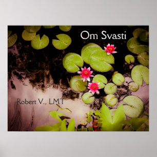 Wasserliliken und Koi-Teich Poster