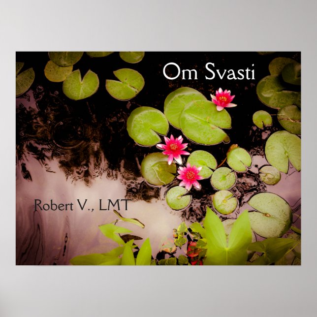 Wasserliliken und Koi-Teich Poster (Vorne)