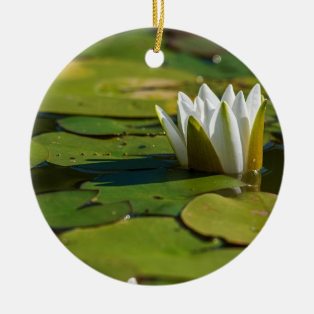 Wasserlily Blossom Keramik Ornament (Vorne)