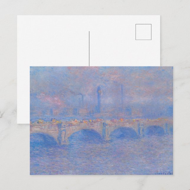 Wasserloo-Brücke, Effekt des Nebels von Claude Mon Postkarte (Vorne/Hinten)