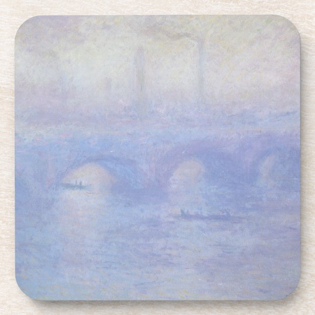 Wasserloo-Brücke, Nebeleffekt von Claude Monet Getränkeuntersetzer (Vorderseite)