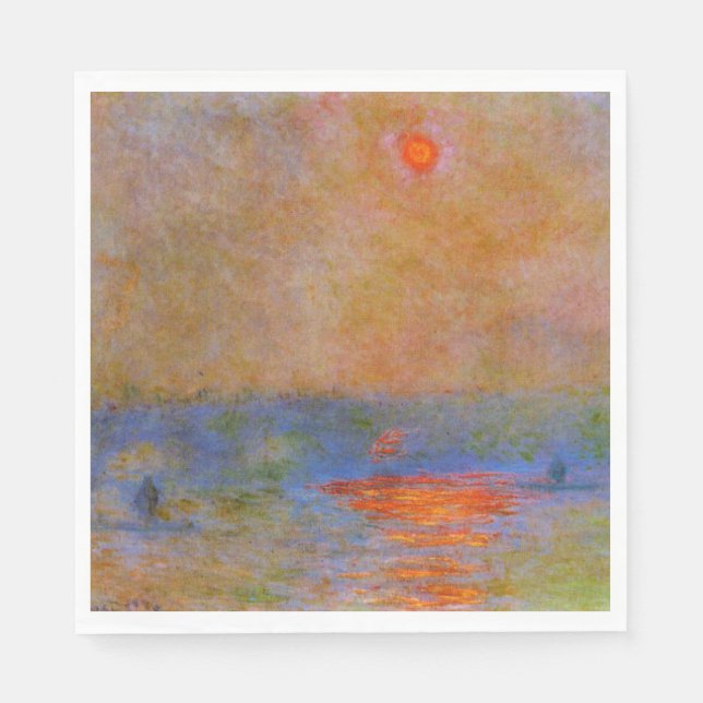 Wasserloo-Brücke, Sonnenlicht im Nebel, Serviette (Vorderseite)