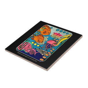 Wassermalerei des Mitte- des Fliese