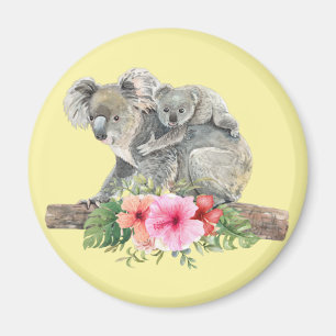 Wassermalerei Koala‑Bären süße Mama & Baby Magnet