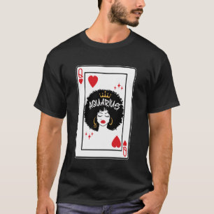 Wassermann Astrologie Schwarze Königin Herzen Blac T-Shirt