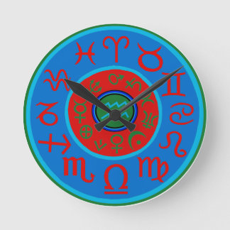 Wassermann Astrologie Sternzeichen Runde Wanduhr