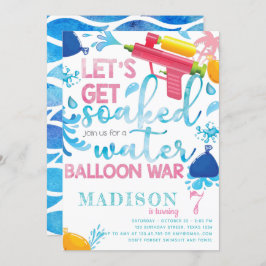 Wassermann & Balloons Girl Geburtstagsparty Einladung