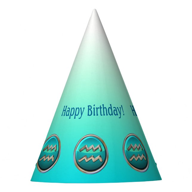 Wassermann - das Wasser-Träger-Tierkreis-Zeichen Partyhütchen (Vorderseite)