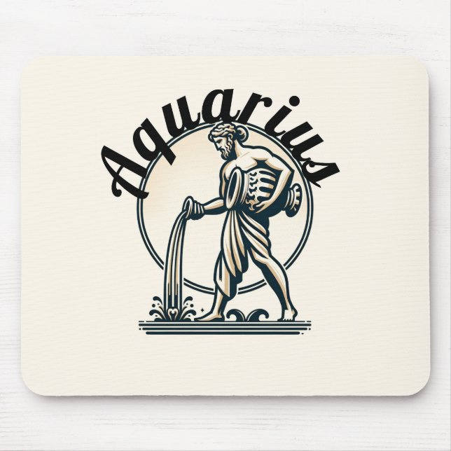 Wassermann der Wassermann Vintage Tierkreiszeichen Mousepad (Vorne)