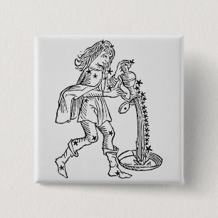 Wassermann (der Wasserträger) eine Illustration Button