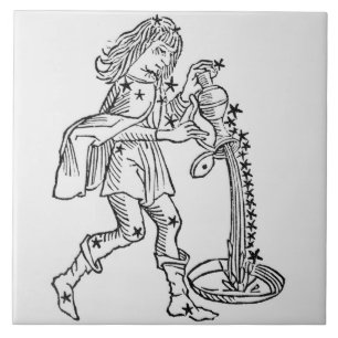 Wassermann (der Wasserträger) eine Illustration Fliese