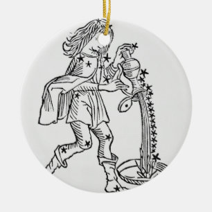 Wassermann (der Wasserträger) eine Illustration Keramikornament