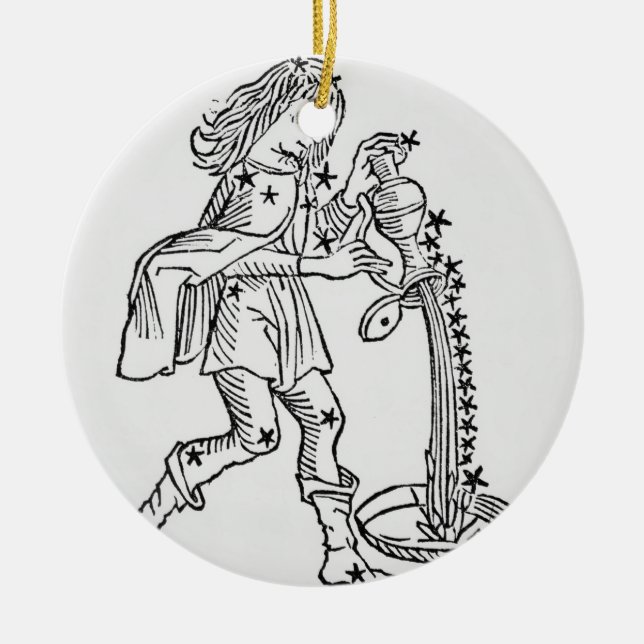 Wassermann (der Wasserträger) eine Illustration Keramikornament (Vorne)