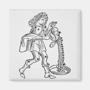 Wassermann (der Wasserträger) eine Illustration Magnet