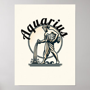 Wassermann der Wasservergießer Vintage-Zodiac Poster