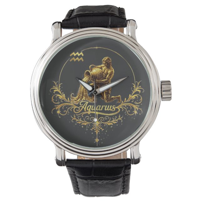 Wassermann Einzigartiges Sternzeichen, Sternzeiche Armbanduhr (Vorderseite)