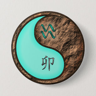 Wassermann & Erde-Hase Button