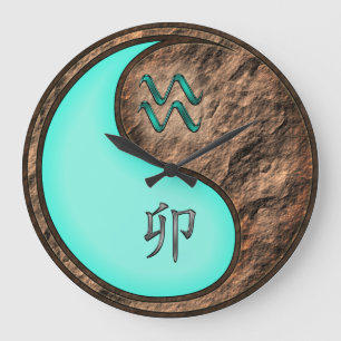 Wassermann & Erde-Hase Große Wanduhr