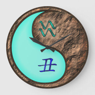 Wassermann & Erde Ochse Große Wanduhr