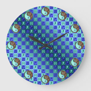 Wassermann & Erde Ochse Große Wanduhr