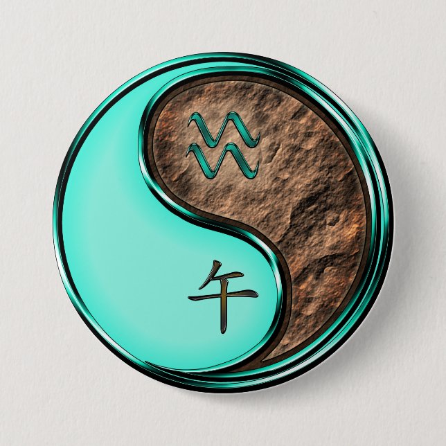 Wassermann & Erde Pferd Button (Vorderseite)