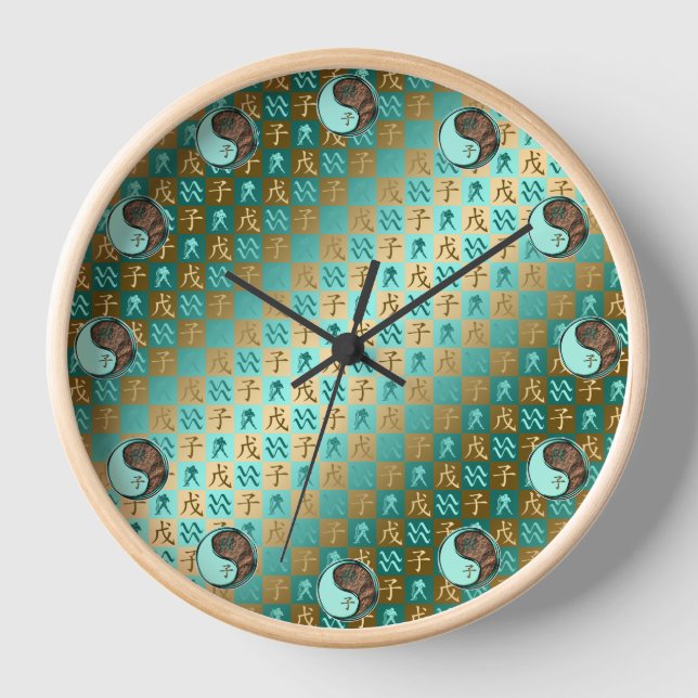 Wassermann & Erde Ratte Uhr (Vorderseite)