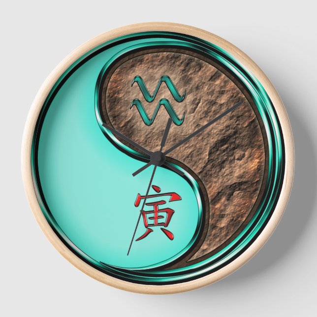Wassermann & Erde Tiger Uhr (Vorderseite)