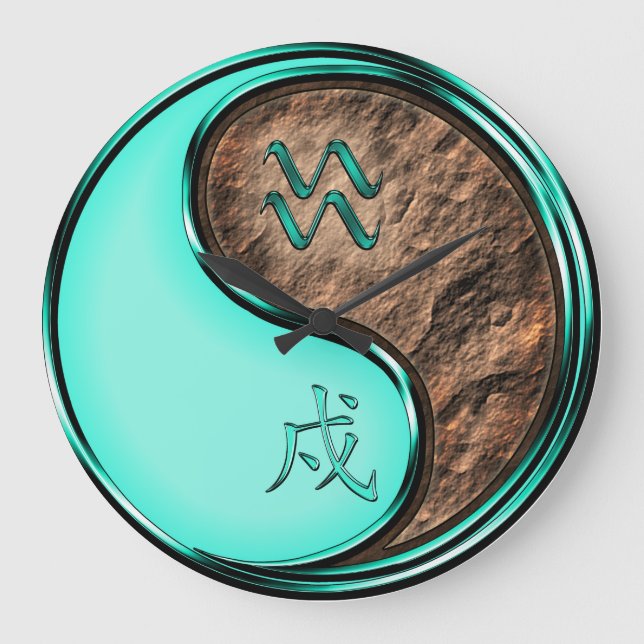 Wassermann & Erdhund Große Wanduhr (Vorderseite)
