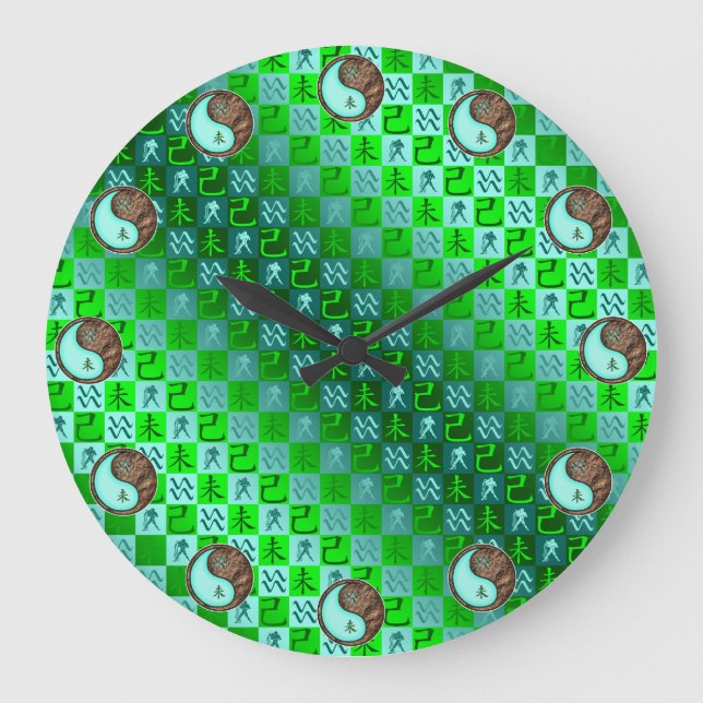 Wassermann & Erdziege Große Wanduhr (Vorderseite)